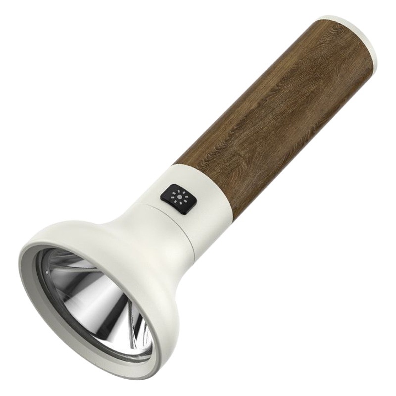 Nuevo grano de madera de aleación de aluminio transfronterizo luz fuerte linterna de largo alcance USB recargable batería incorporada linterna LED de mano