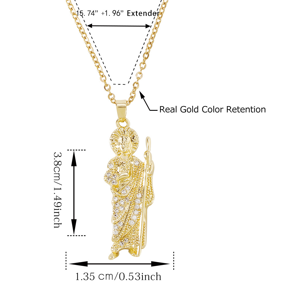 creative copper zircon simple necklace light luxury religious clavicle chain female