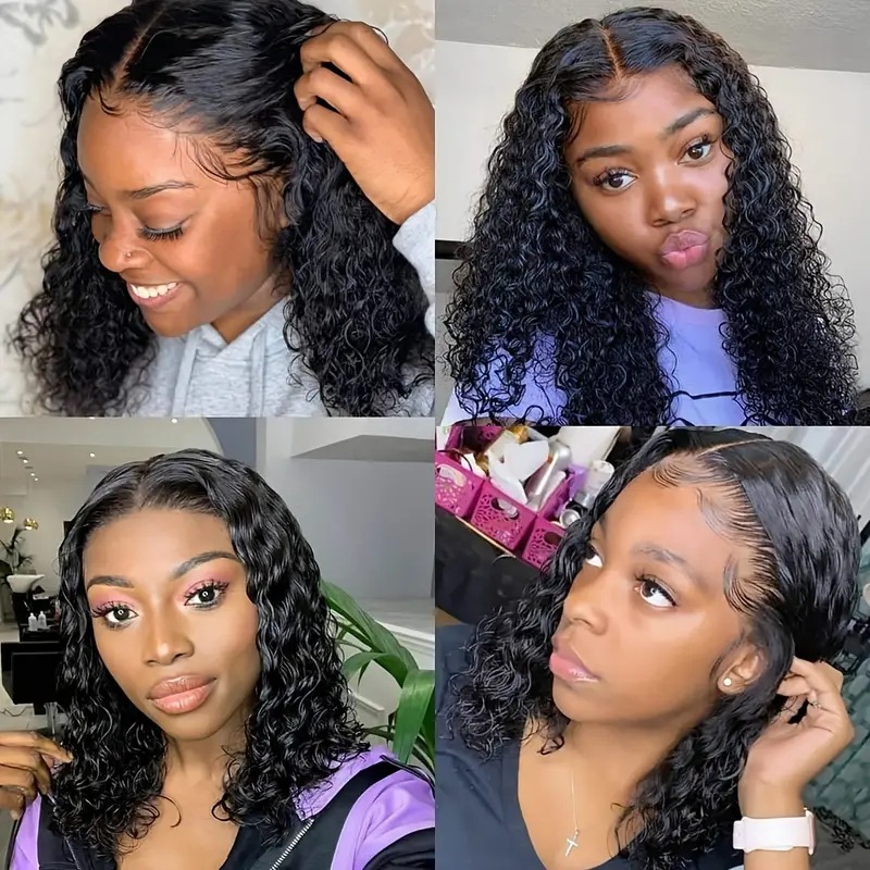 Perruque Lace Front tendance, petites boucles, perruque complète pour femme, extensions de cheveux synthétiques_voghion.com