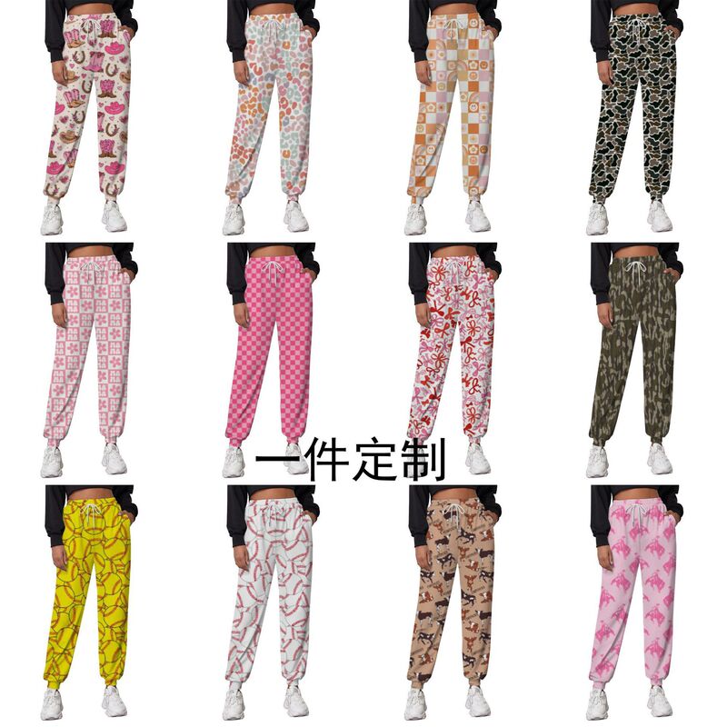A Printed Sweatpants Loose Leggings Sweatpants Spring and Autumn Casual Trousers Women's Clothing