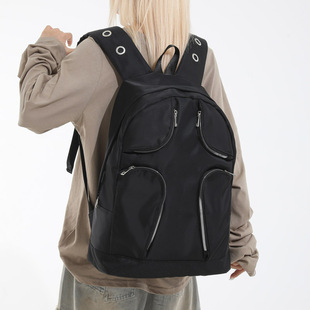 Niche American High Street Schoolbags American High Street Junior High School Students Large Capacity Backpack Commuting Men's Campus Backpack Quantity