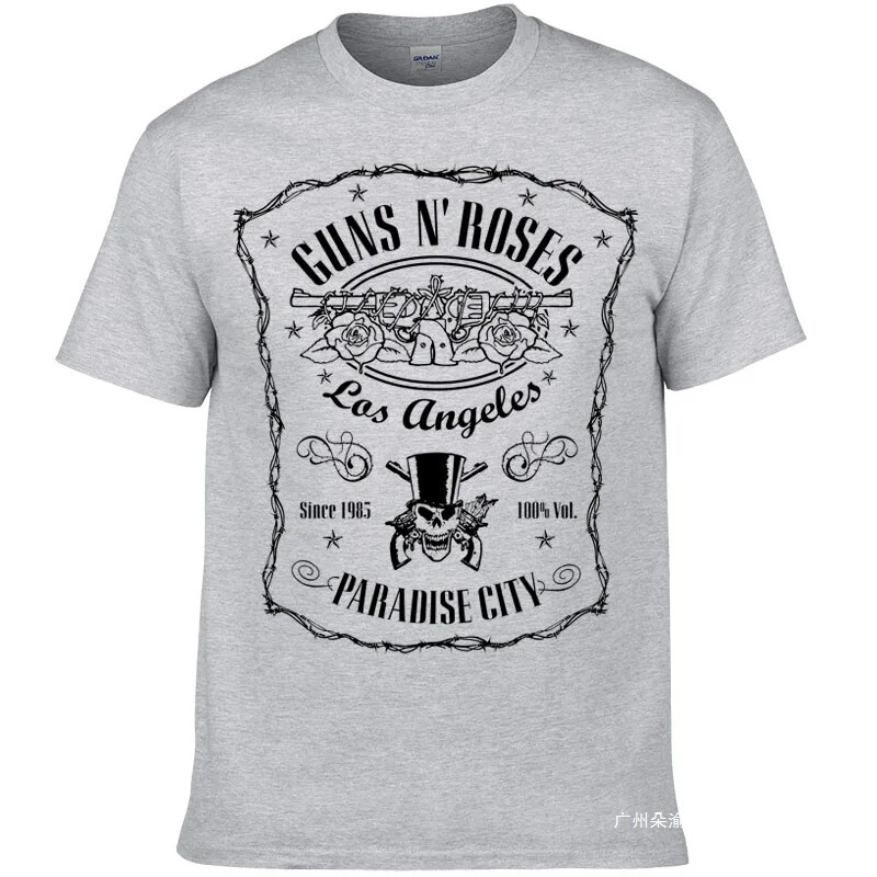 Cross-Border Aliexpress Summer Breathable Heavy Metal Rock Band Guns N' Roses T-Shirt Men's Streetwear