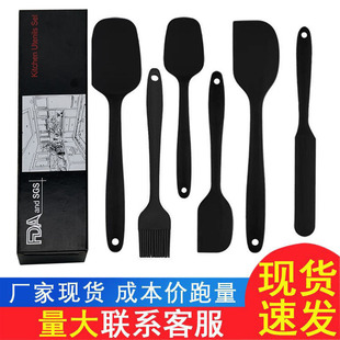 Amazon hot sale silicone scraper 6-Piece Set integrated spatula oil brush baking suit silicone kitchenware 6-piece set