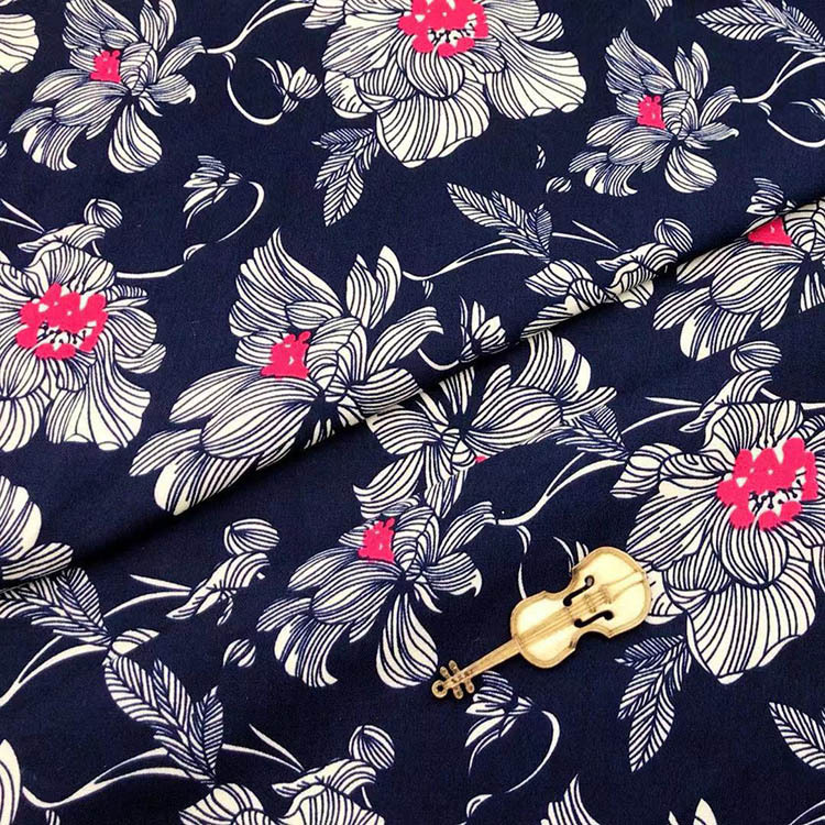 Diseño de impresión floral popular ahora tela de rayon plana