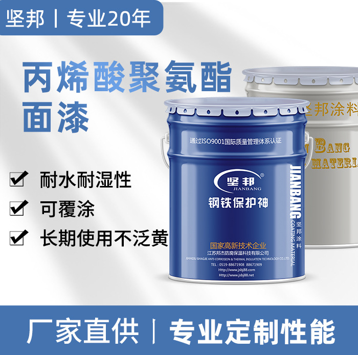 厂家直销 可覆涂丙烯酸聚氨酯面漆 铁路公路设施防腐涂料 坚邦