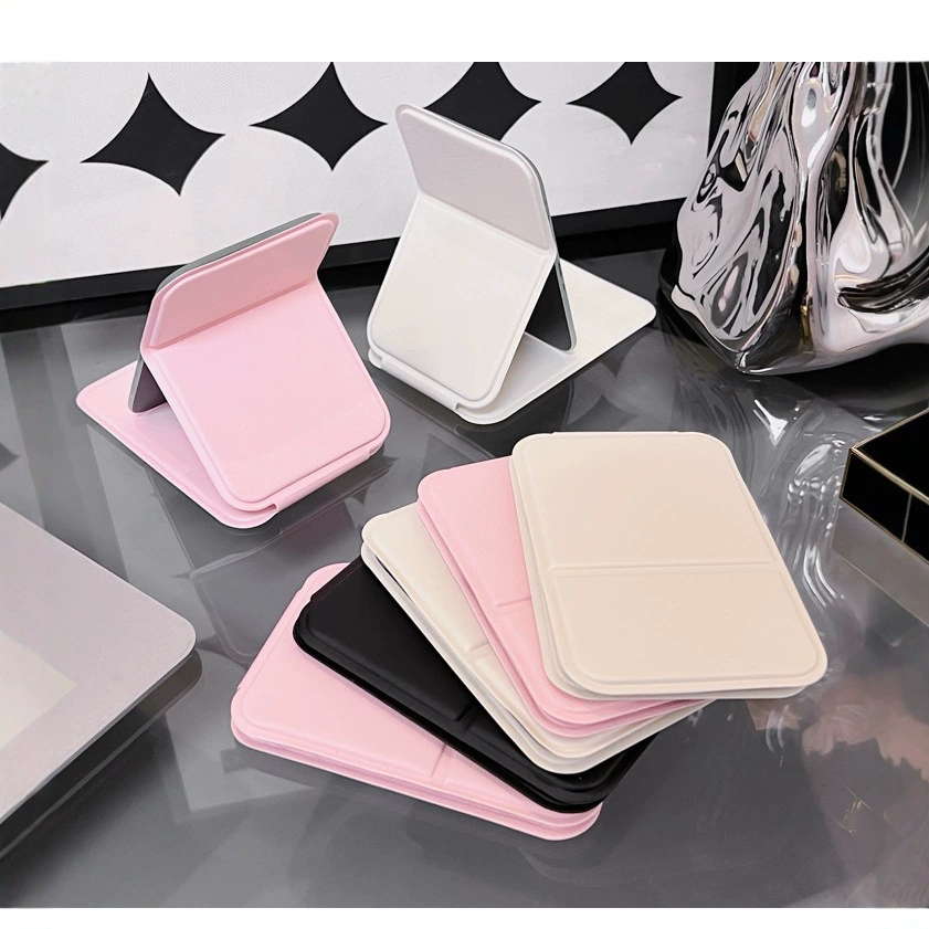 Складные маленькие зеркала ins кожаные ручные зеркала мини-карманы портативные студенческие общежития макияж зеркала печати LOG