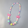 Children's small princess costume girl's, cute accessory, beads with bow, necklace, flowered