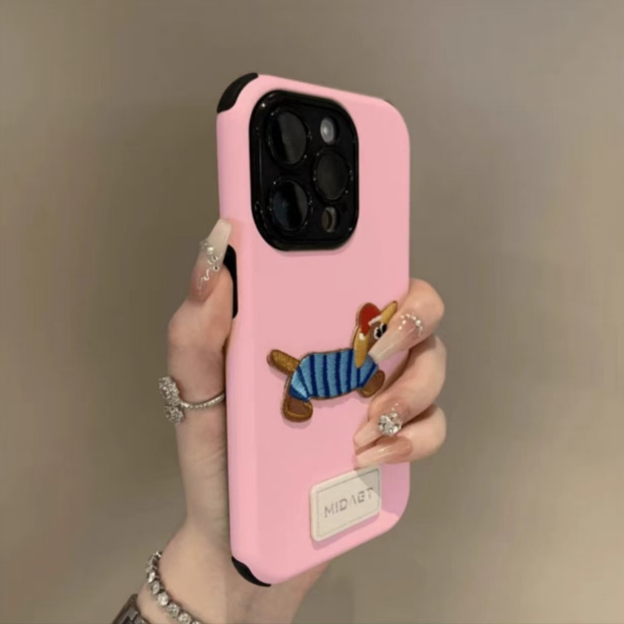 Perro a rayas con bordado de polen de cerezo-dos en uno eq