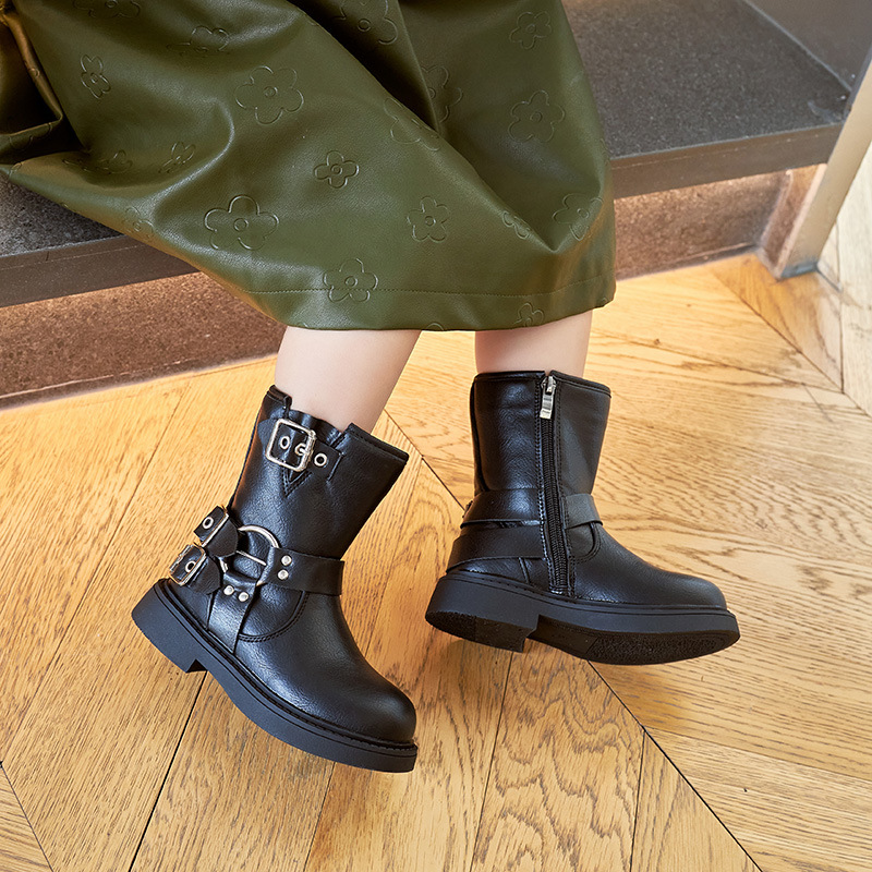 Kinderschuhe neue Herbst- und Winterschuhe im britischen Stil für große Kinder, Lederstiefel für Kinder mit weichen Sohlen_voghion.com