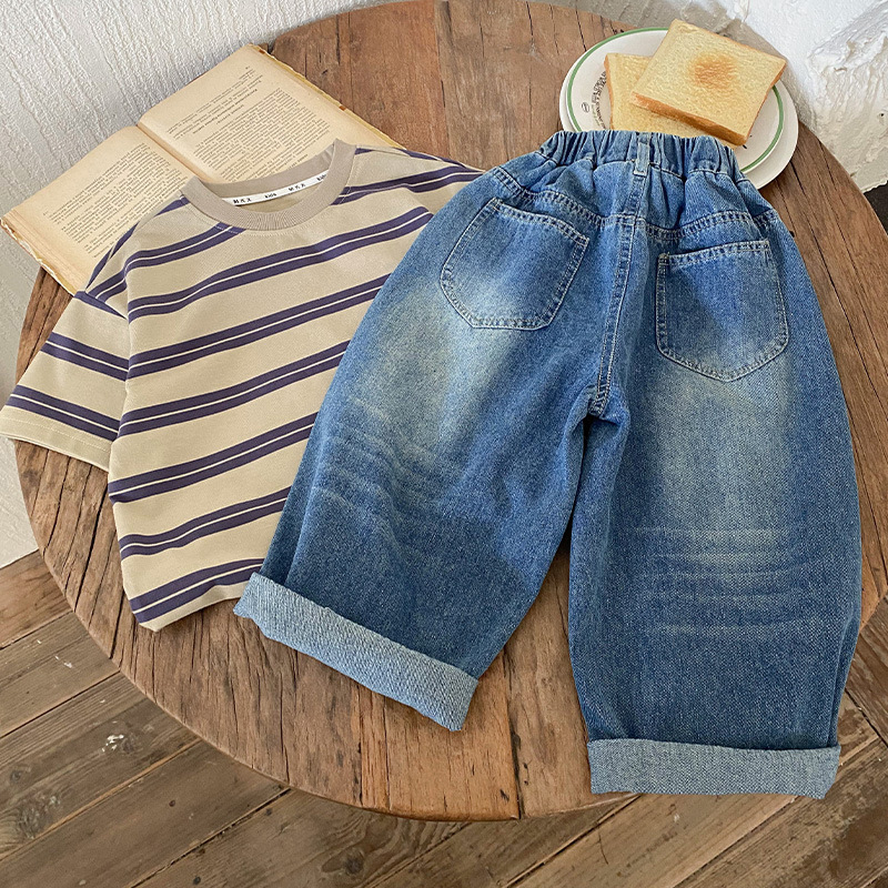 Children's Pants Boys Soft Jeans Summer Thin Breathable Casual Pants Children's Wear Summer New Arrival Zhongda Children's Trousers
