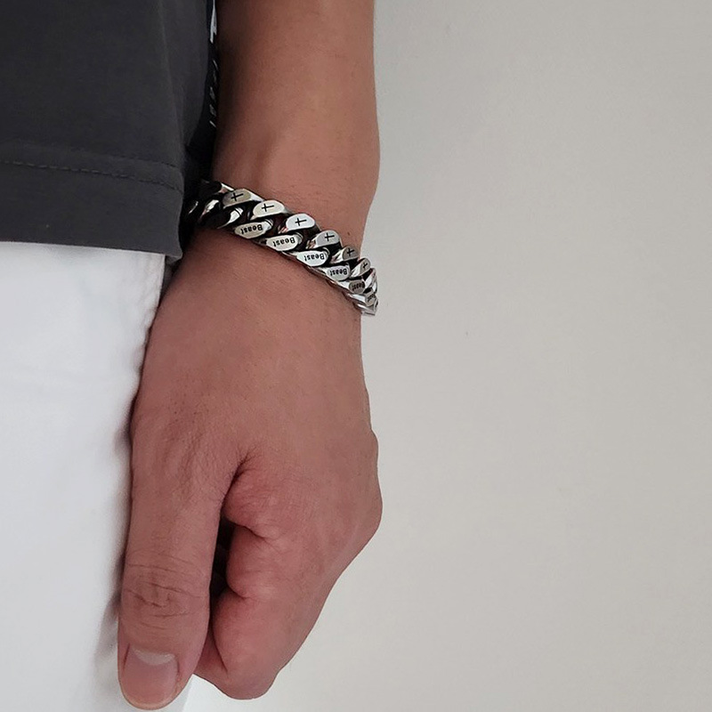 Men's Cuban Link Bracelet Stainless Steel Waterproof Jewellery_voghion.com