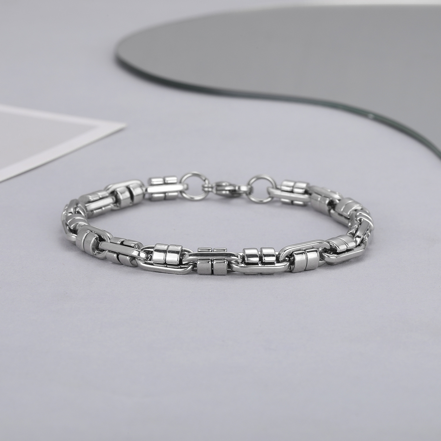 Hip-Hop Classic Style Titanium Steel Geometric Men's Bracelets Necklace display picture 3