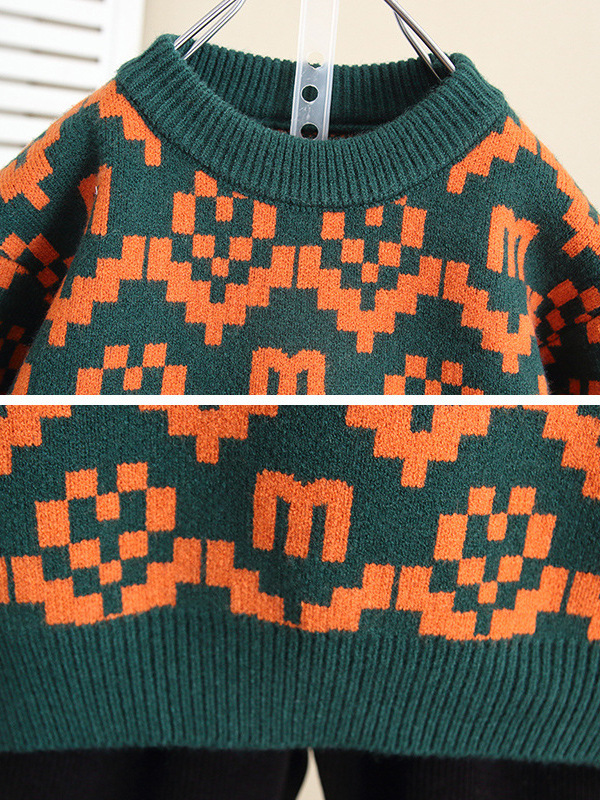 Suéter grueso de otoño e invierno para niños 6778, camiseta básica de estilo coreano 2026, ropa de punto infantil de invierno.
