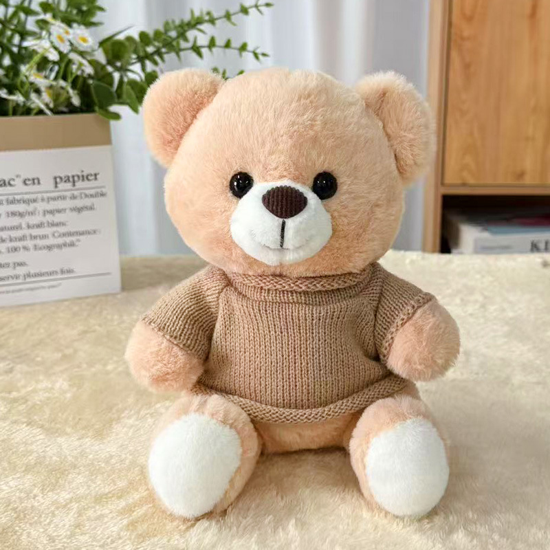 Suéter transfronterizo Teddy Bear muñecas muñecas juguetes de peluche actividad de publicidad LOGO impresión regalos de graduación escolar