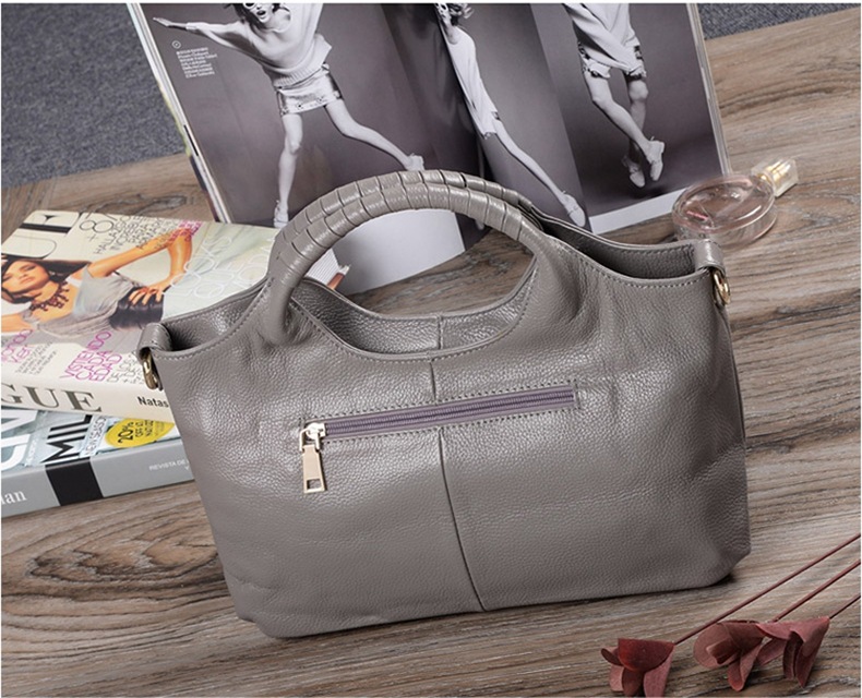 Túi tote nữ cỡ lớn đeo vai cầm tay thời trang — Xám nhạt chi tiết 19