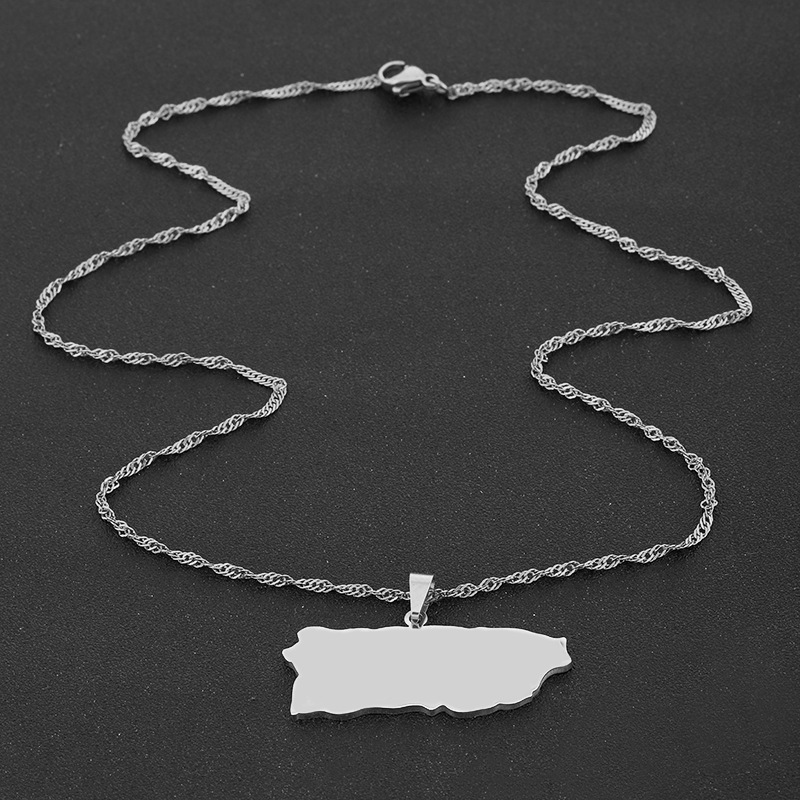 Wholesale Jewelry Vintage Style Classic Style Geometric Map 201 Stainless Steel Plating Pendant Necklace display picture 6