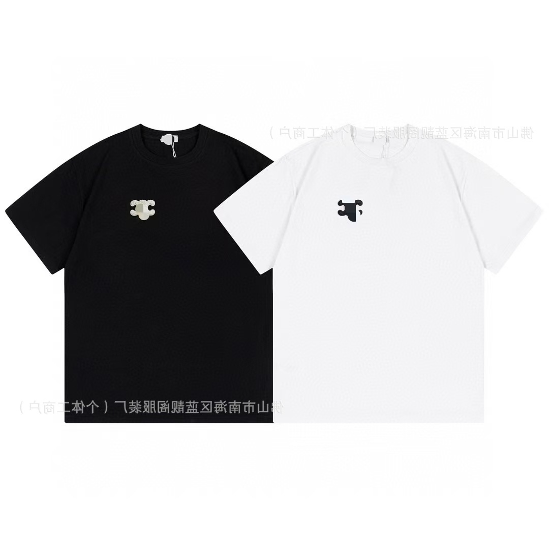 正しいバージョン2024新贅沢潮CEL古典的な基礎モデルのアルファベットプリント男女ゆるい半袖tシャツ280g