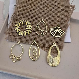 European and American retro style alloy hollow simple geometric shape pendant diy handmade jewelry earrings accessories material