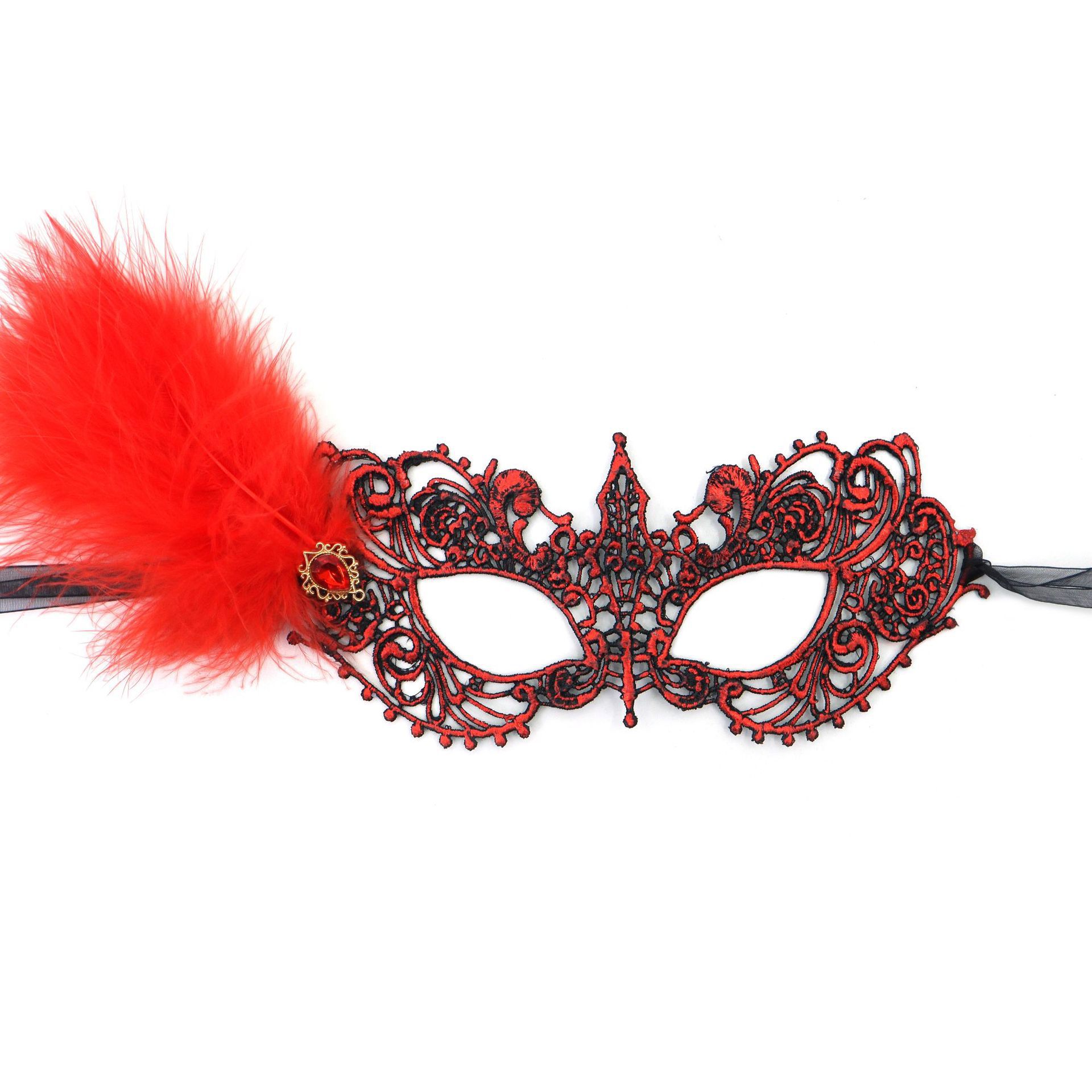 Máscaras de perforación de encaje de oro y plata transfronterizas, máscaras de fiesta de baile de maquillaje de damas con cara gruesa