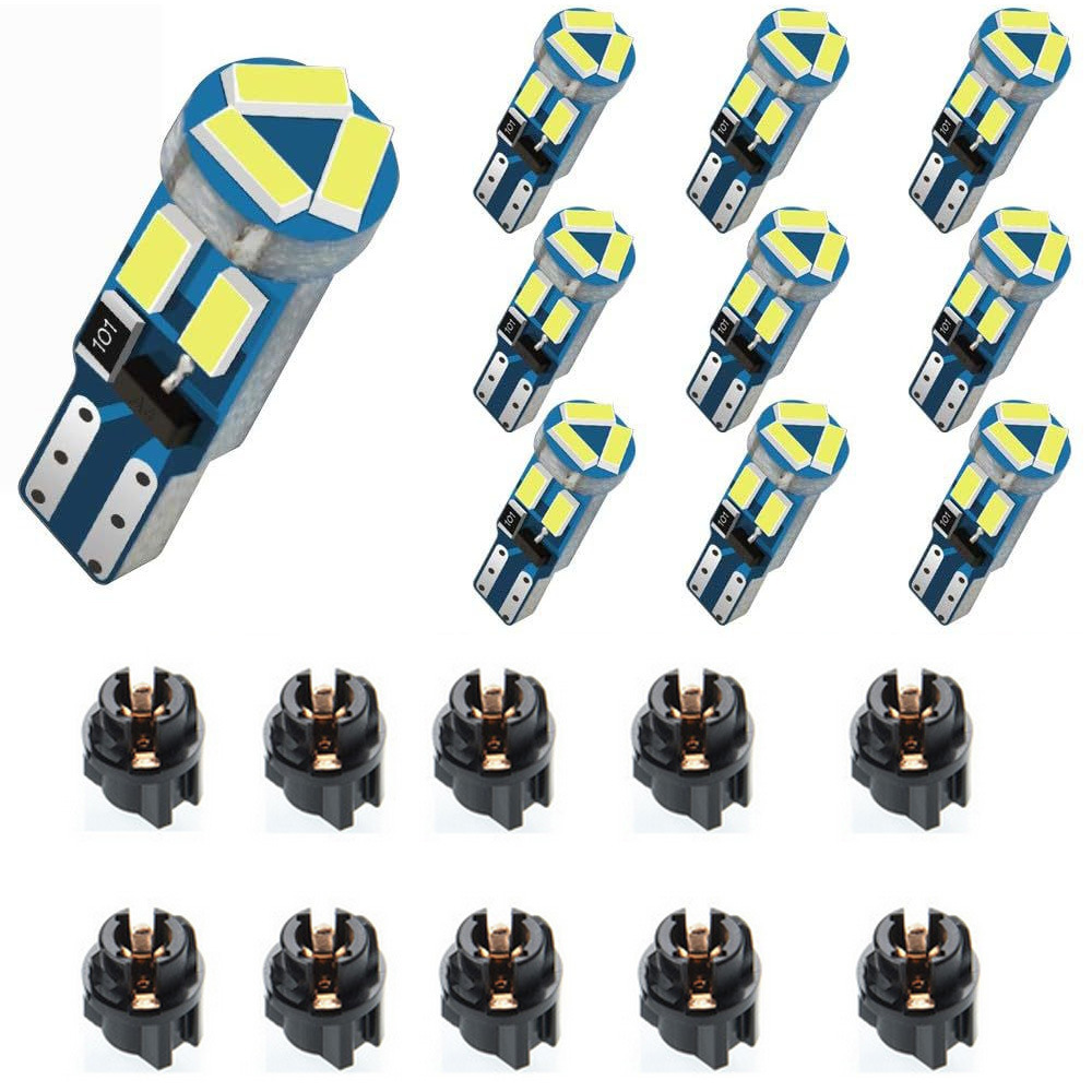 Motuoche LED Car T5 Instrument Light with Socket Motorcycle Dashboard Light (Panel (Dashboard) işıqlandırması) - 10pcspack-t5-light-t5-base