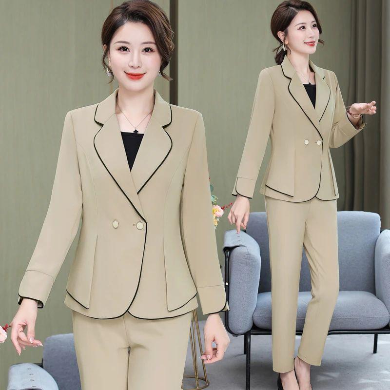Mother's spring and autumn short jacket, stylish middle-aged top, 50-year-old middle-aged and elderly autumn long-sleeved two-piece suit Mother's spring and autumn short jacket, stylish middle-aged top, 50-year-old middle-aged and elderly autumn long-sleeved two-piece suit