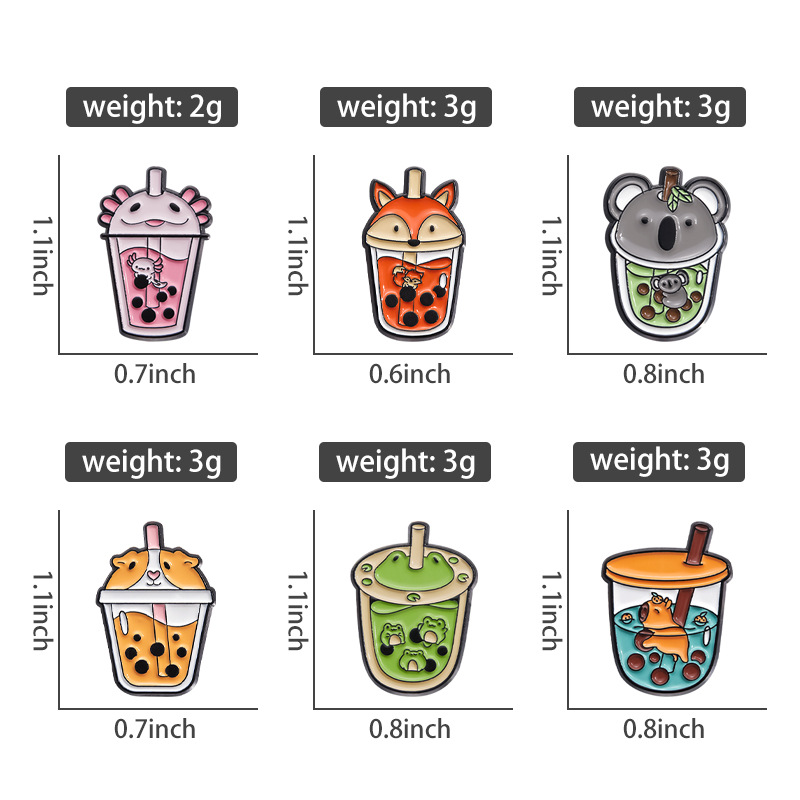 6g Weight Brooches Classification Holiday, Daily Occasion Zinc alloy Material Animal, Cup Pattern Unisex Gender Plating Design Cute Style Cute Pin Animal Cup Zinc Alloy Plating Unisex Brooches 无