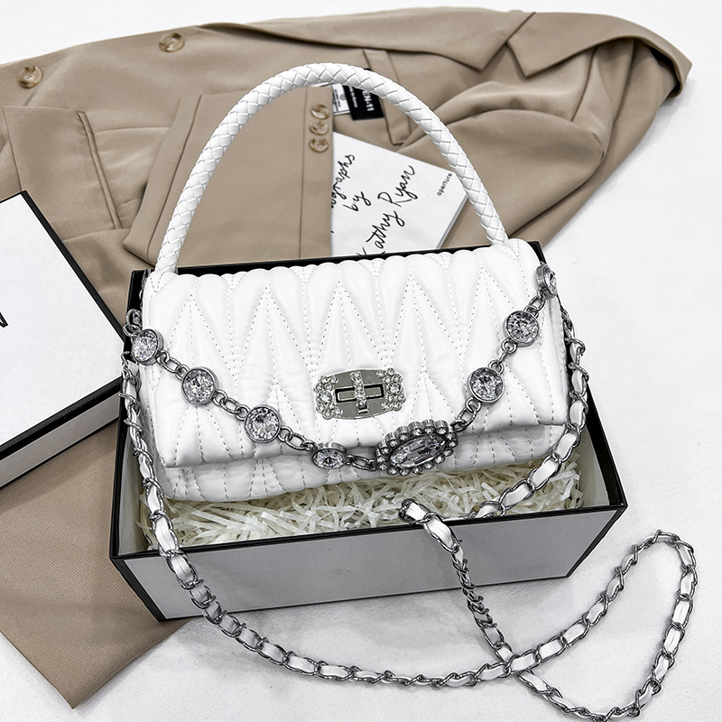 New Full Diamond Chain Fashion Versatile temperament Trendy High quality Small Fragrant Wind Cloud Duo Pleated Single_voghion.com