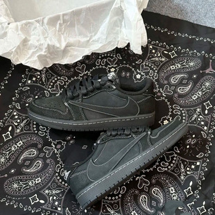 ⇞ Popular Swoosh Black Warrior Lightning Couple Joint Men's and Women's Low-Top Versatile Casual Retro Sports Basketball Shoes Aj1