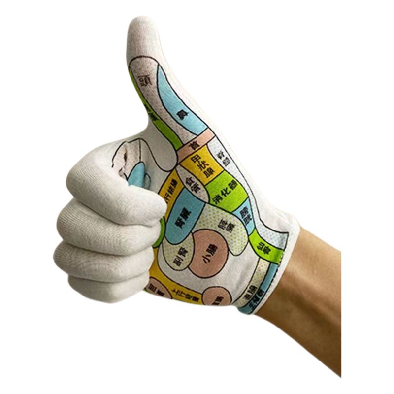 Guantes de acupuntura chinos área refleja masaje de manos terapia de mano Meridiana Diagrama de cultura Medicina Tradicional China acondicionamiento para hombres y mujeres