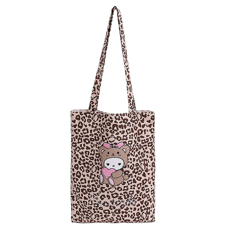 Bolsa de moda de balde, bolso de lona universal, mujer, otoño y invierno 2025, nuevo modelo de bolso de hombro con patrón de leopardo, bolso de brazo de viaje