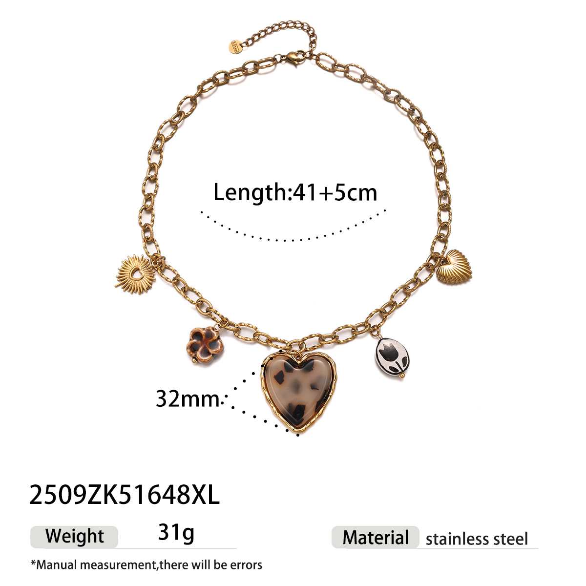 Collar de acero inoxidable de alta calidad ligero y lujoso, conjunto de joyería de piedra natural, joyería de venta caliente transfronteriza