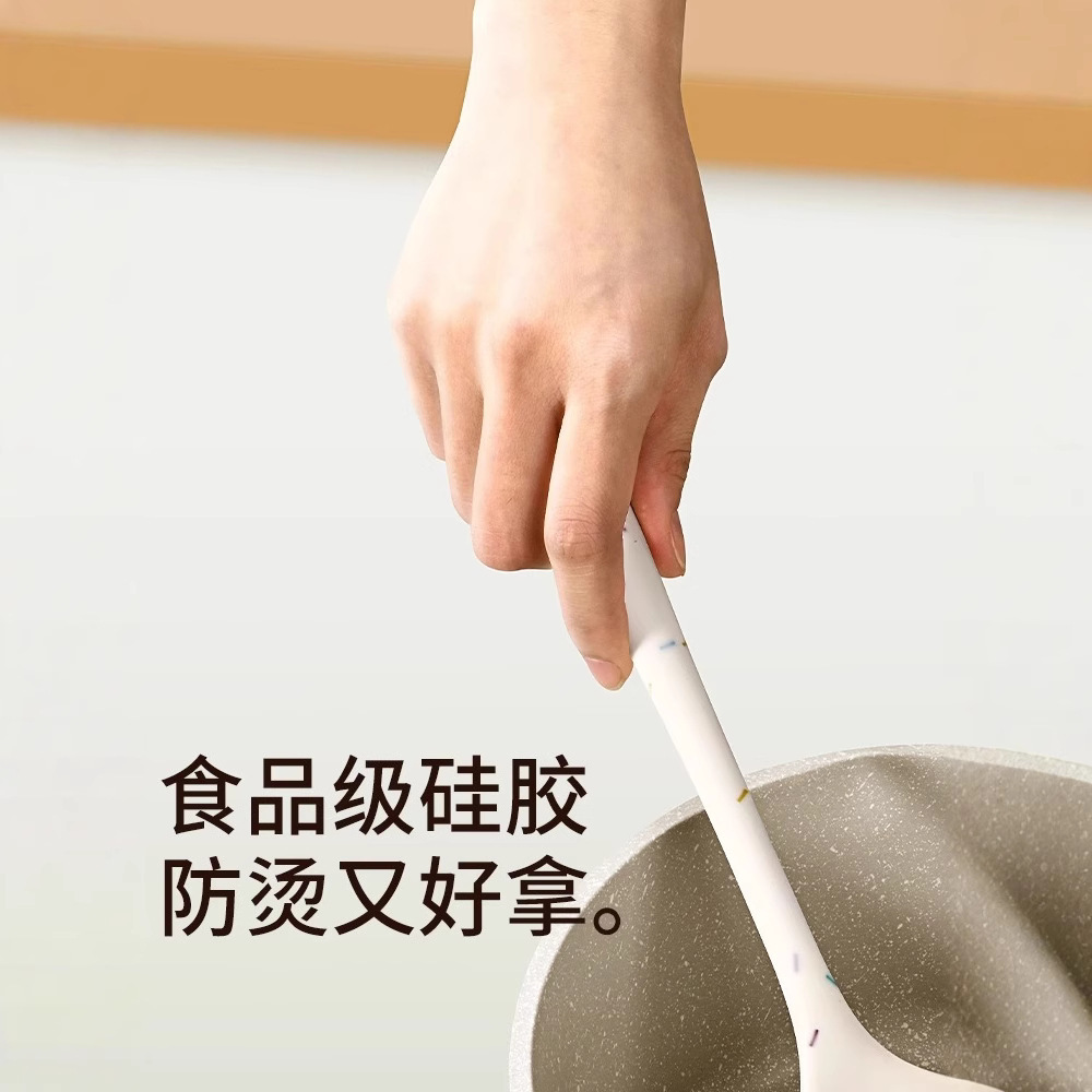 Resistente a altas temperaturas cucharas de gran tamaño no pegajosas platos domésticos sopa de sopa de sopa de mango largo fábrica directa sopa Sheng