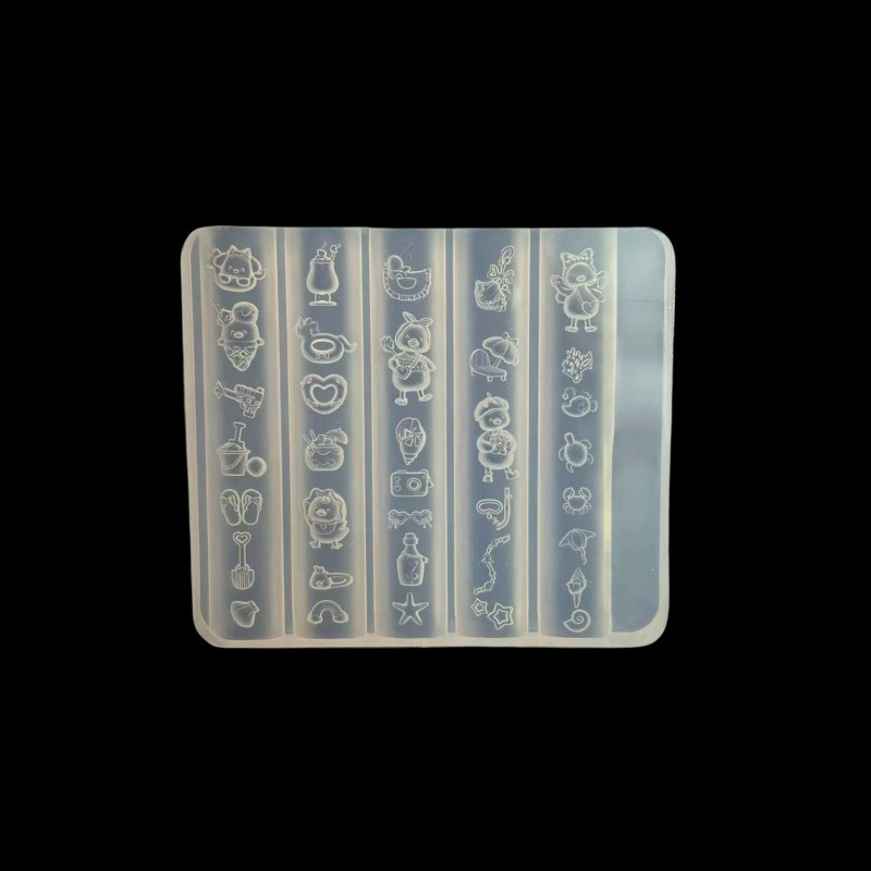 美甲模具开心鸭美甲装饰硅胶模具创意diy美甲穿戴甲装饰高透模具|undefined