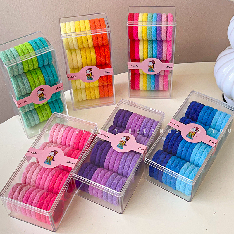 Anillo de pelo de bola de alta elasticidad duradera alta cola de caballo cuerda de cabeza colorida mujer atada de cabello no dañada adornamiento de cabello banda de goma