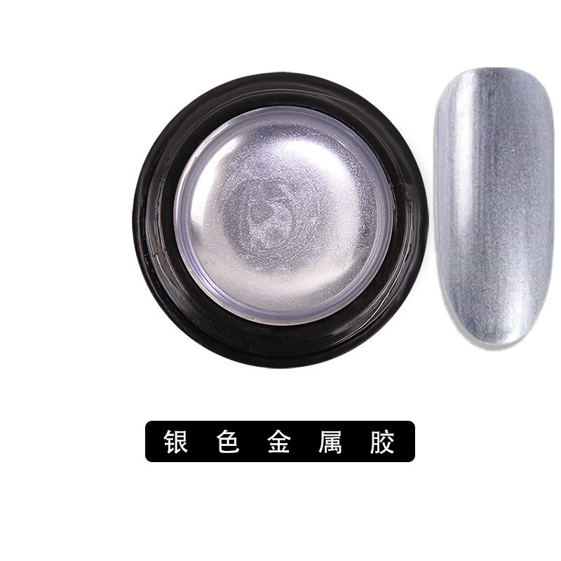 Pegamento de metal Estilo japonés manicura fototerapia pegamento de aceite de uñas Oro Plata Espejo borde gancho línea de dibujo de alambre pegamento pintado 8ML paquete