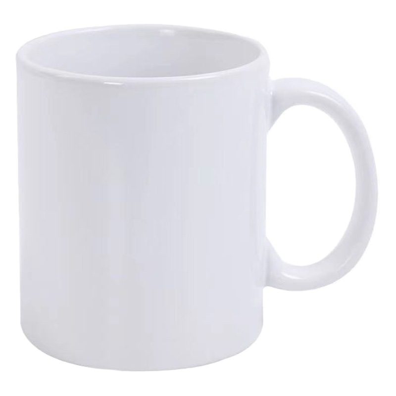 Taza de cerámica de sublimación de 11oz Taza en blanco de transferencia de calor Taza simple Taza publicitaria Taza de regalo Impresión de imagen LOGO