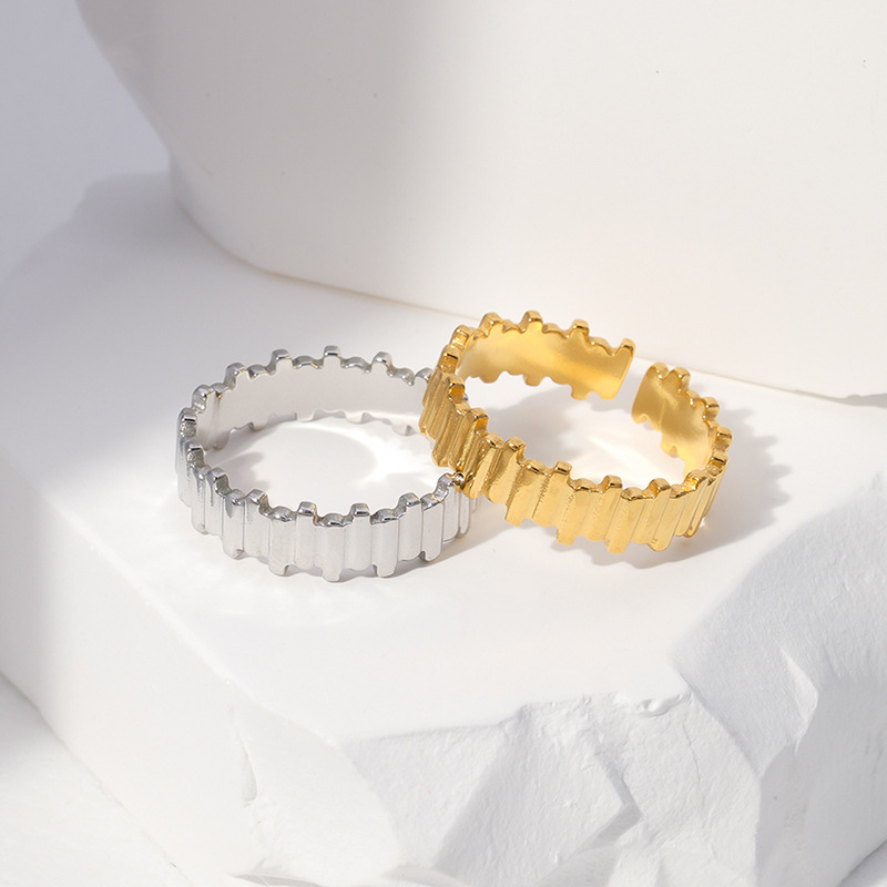 Fashion Geometric Solid Color Stainless Steel Rings 1 Piece