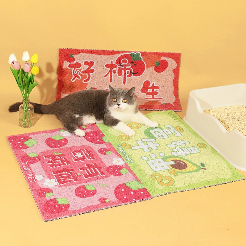 Tinypet маленький горчичный коврик для кошачьего туалета, Противоскользящий коврик для контроля песка, коврик для домашних животных, летний коврик для ванной комнаты, зоотовары