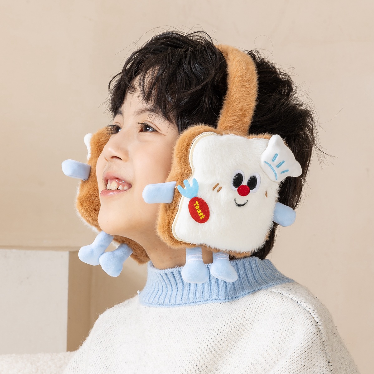 Mujeres de invierno para niños, bolsas de oídos cálidas para niños, niños, niños, niños, protección contra el frío, protección contra el viento, auriculares de dibujos animados