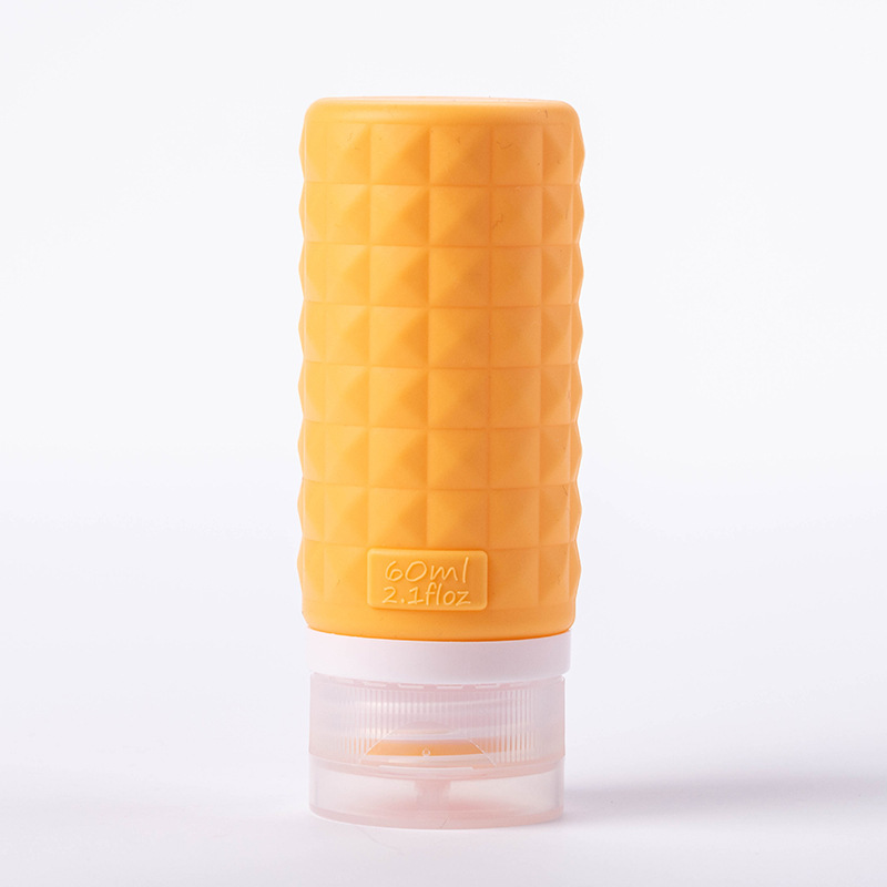 Viaje de silicona botella de 60ml 90ml gran capacidad conjunto de presión a prueba de fugas botella de almacenamiento de cosméticos nueva