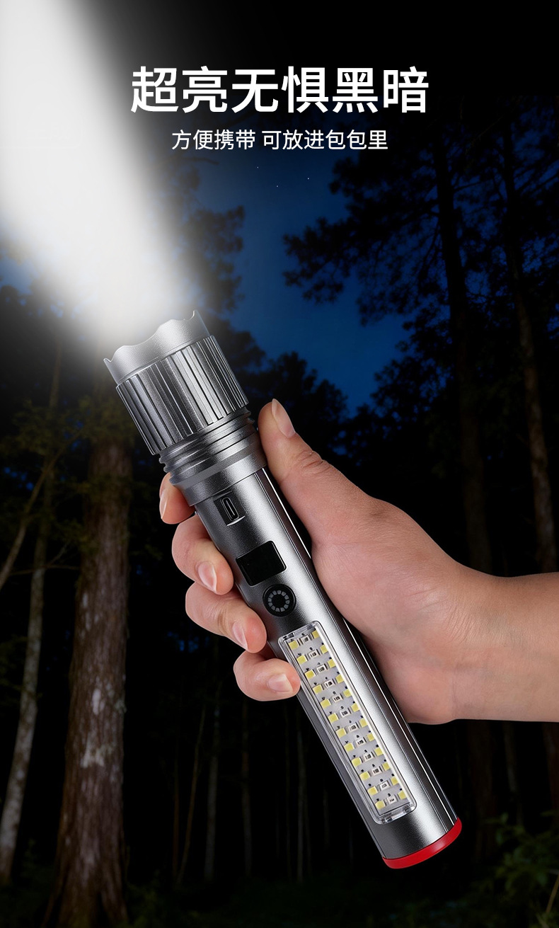 Super Bright Flashlight, Multi-Functional Flashlight, Aluminum Alloy, Ultra-Long Battery Life, High-Power White Laser, Strong Light, Long-Range Projection
