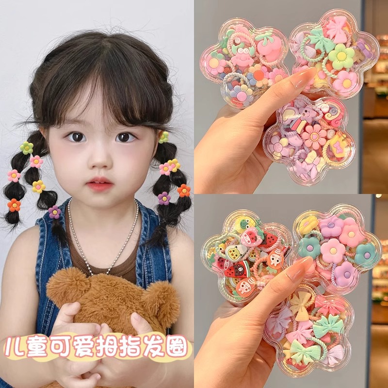 Cuerda para el cabello pequeña de color, cuerda para la cabeza, linda cuerda para el cabello de cola de caballo para niños, niña bebé, alta elasticidad, sin dañar el cabello, tocado de banda de goma