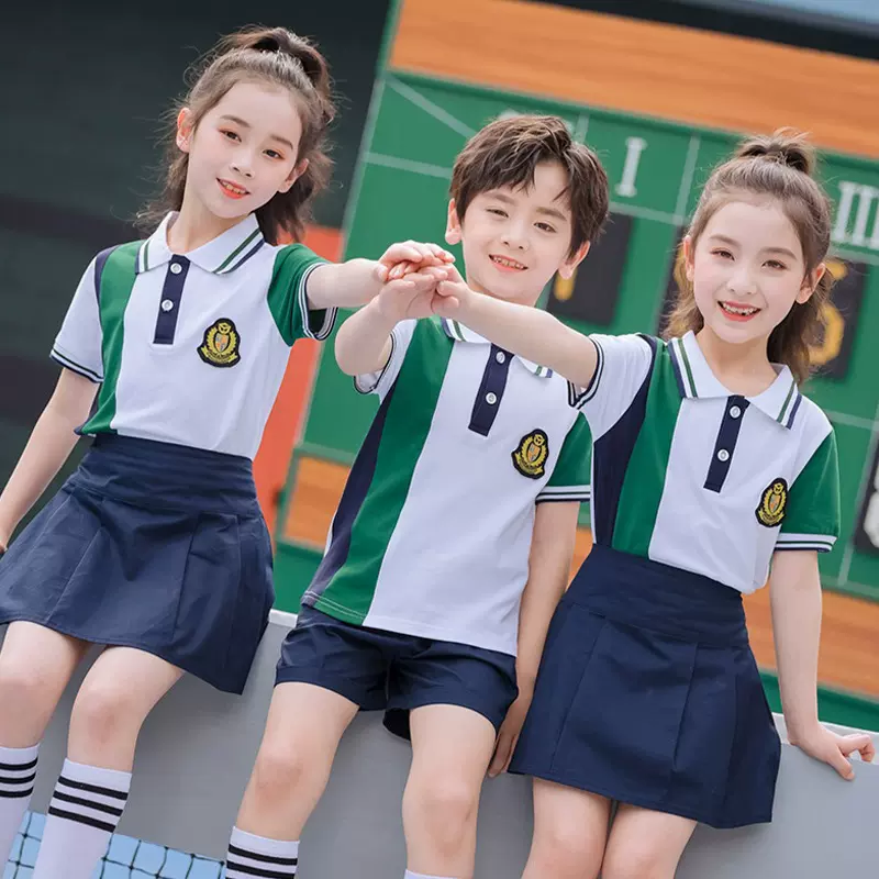 小学生校服夏季短袖运动套装幼儿园园服英伦学院班服团购学院风