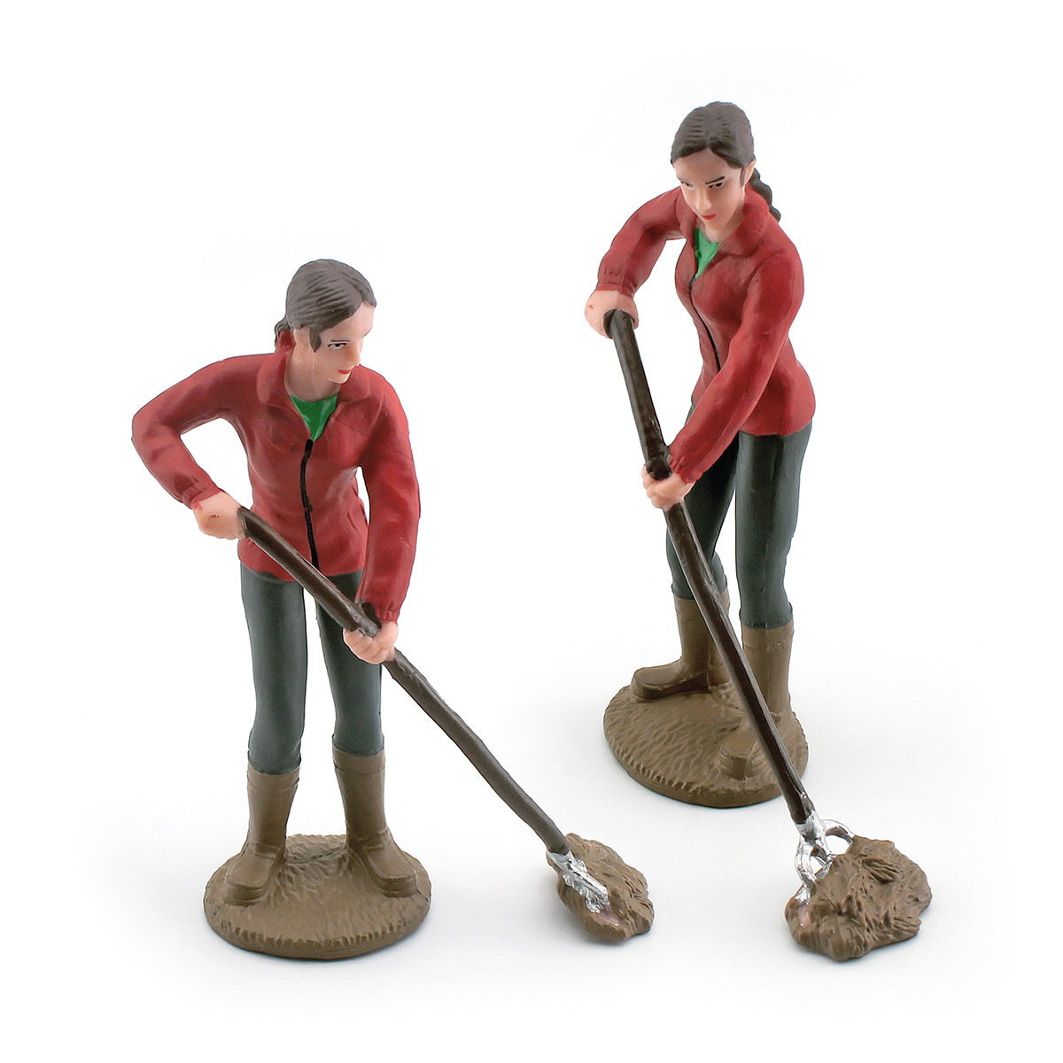 Modelo de trabajador de simulación transfronteriza granja rancho muñeca escena bandeja de arena paisaje pala mierda agricultor campesino mujer decoración adornos