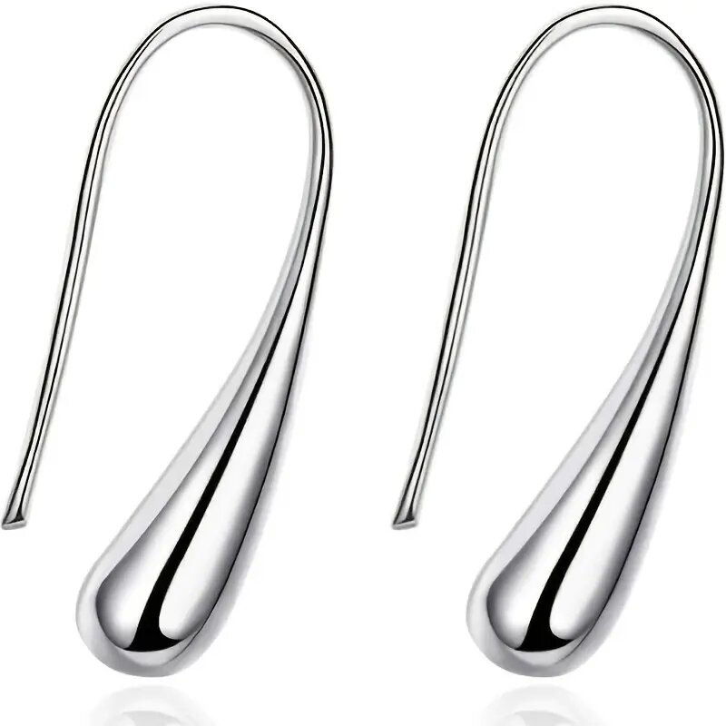 8g Weight Copper Ear Needle Material Earrings Classification 1 Pair Quantity Travel, Street, Shopping Occasion Copper Material U Shape, Water Droplets Pattern Women's Gender Plating Design Basic, Streetwear, Cool Style Style 1 Pair Basic Streetwear Cool Style U Shape Water Droplets Plating Copper Earrings 1