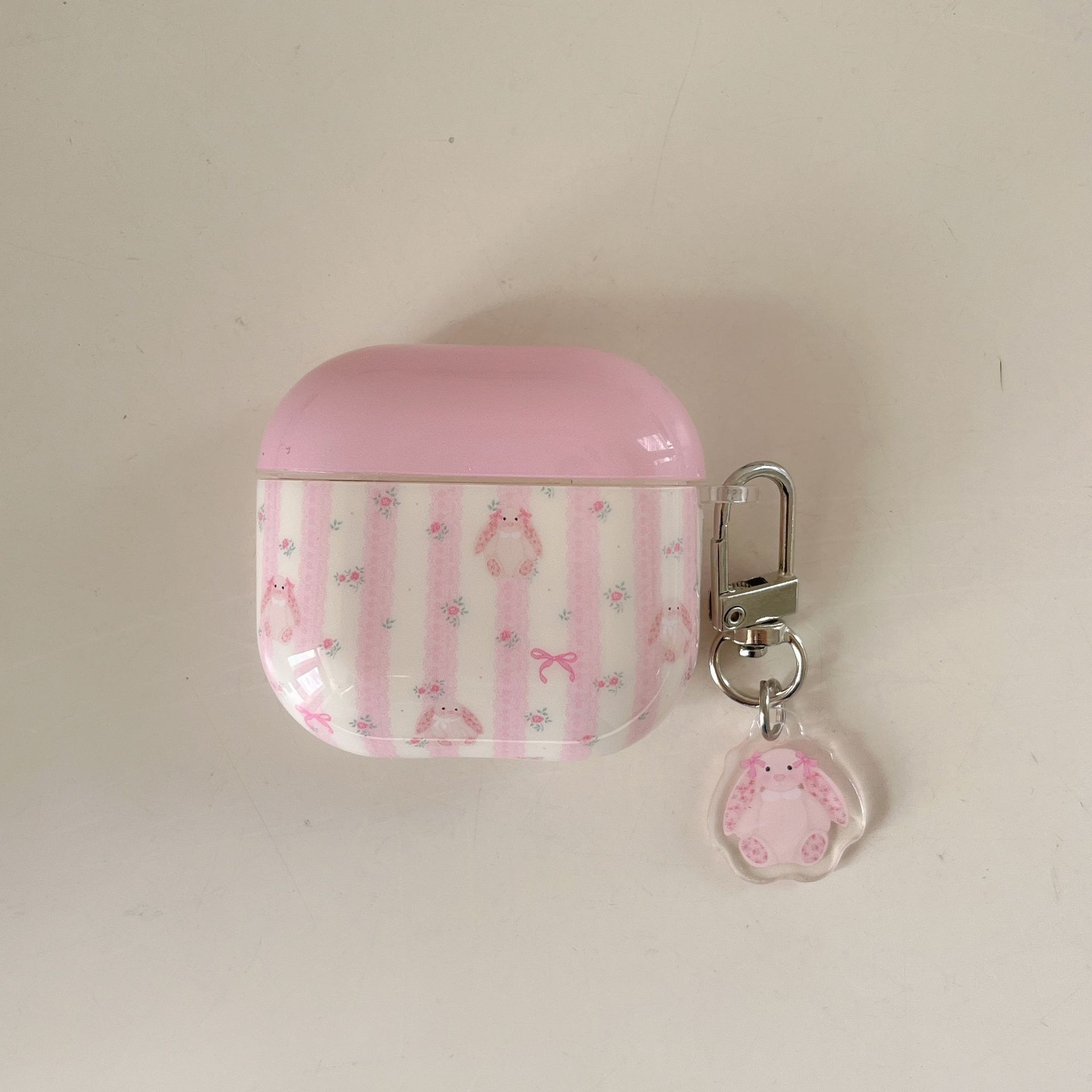 Rosa linda chica corazón Airpods nueva funda para auriculares de 3/4 generación Pro2 rayado airpods1/2 colgante Pro