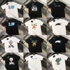 Correct Version of Lujia T-Shirt 2025 Summer New Style Multi-Style Collection Cartoon Print Casual Loose Short-Sleeved for Men and Women