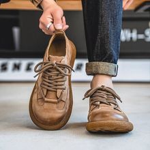 男士2025秋季马丁靴复古小软皮波西米亚风商务百搭休闲皮鞋增高