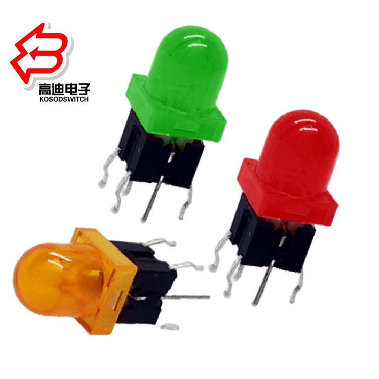 供应带灯轻触开关立式  LED按钮带灯开关  发光LED复位按键开关