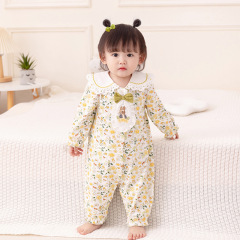 2024 Baby Spring Bodysuit for Girls, Pure Cotton, Long Sleeve, Spring and Autumn Wear, 3217